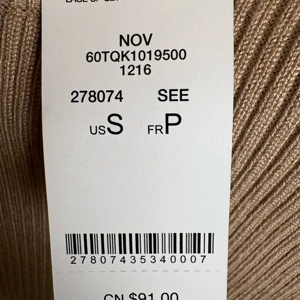 Bebe Tan Ribbed Knit Sweater - Picture 8 of 8